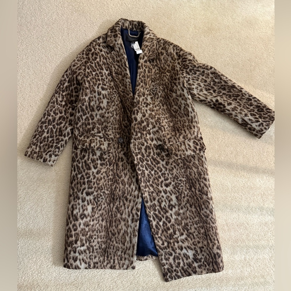 J. Crew Leopard Topcoat  size XS